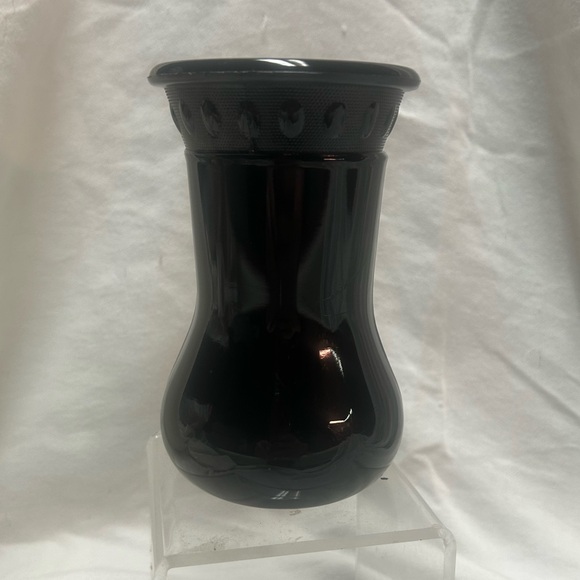VTG L.E. Smith Black Amethyst Greek Key Vase 6 Inches Tall - Picture 2 of 5